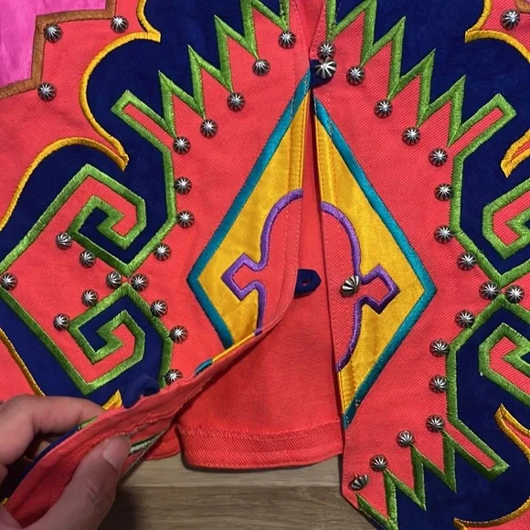 Vintage Hairston Roberson Ropa Southwestern Vest sz 12 - Picture 4 of 6